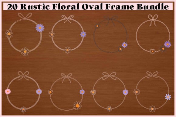 20 Rustic Floral Oval Frame SVG Bundle: Graphics and Illustrations for Local Branding