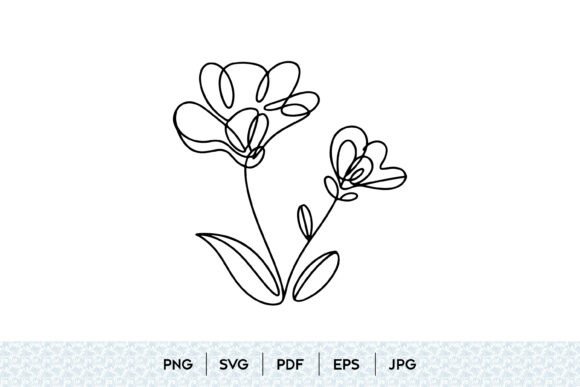 Abstract Floral One Line SVG Graphics and Illustrations Review