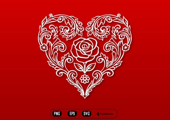 Aesthetic Floral Heart Svg Graphics and Illustrations