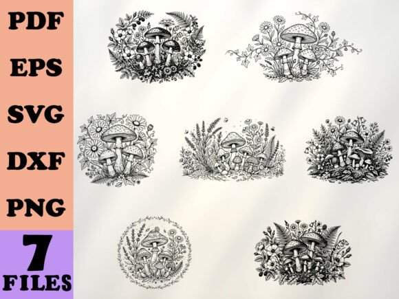 Cottagecore Mushroom Floral Clipart Graphics and Illustrations Review