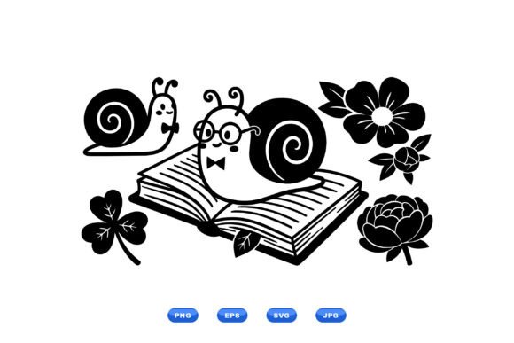 Cute Snail Floral Clipart Graphics and Illustrations Review