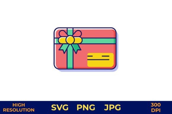 Digital Gift Card with Floral Bow Vector Graphics and Illustrations
