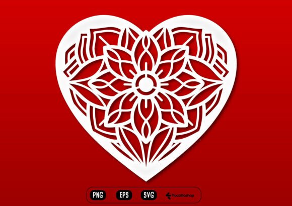 Elegant Floral Heart Valentine SVG Graphics and Illustrations