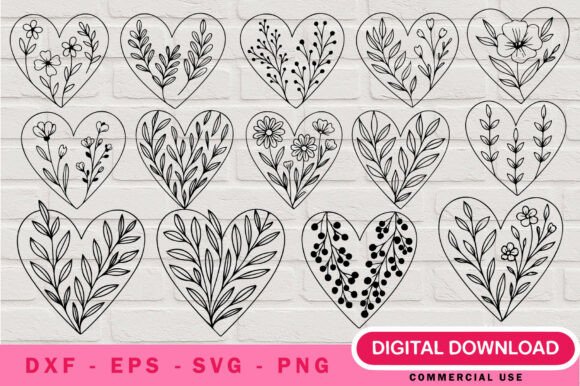 Floral Heart SVG Pack: Graphics and Illustrations for Branding