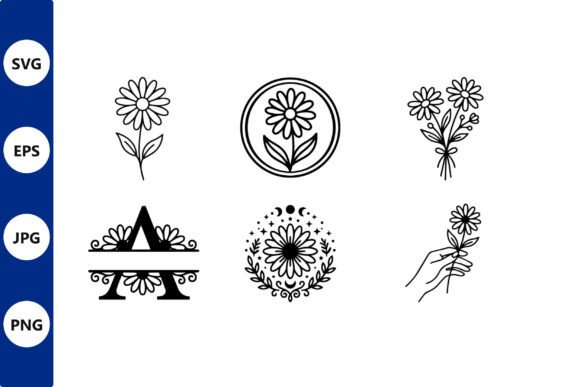 Floral Line Art Icons Set Graphics and Illustrations Review