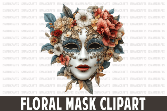 Floral Mask Clipart PNG Review