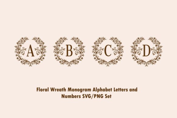 Floral Monogram Alphabet Number Set: Graphics and Illustrations for Local Branding