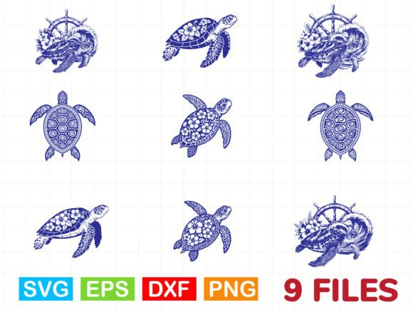 Floral Sea Turtle SVG Bundle: Graphics and Illustrations for Brand Storytelling