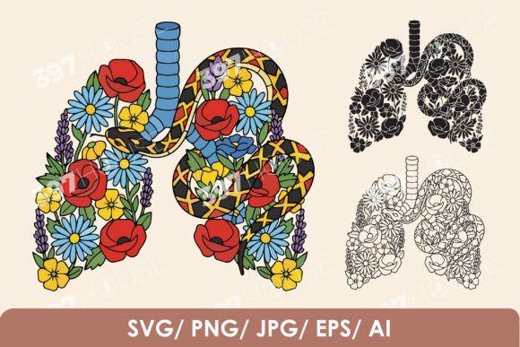 Floral Snake SVG Bundle Graphics and Illustrations
