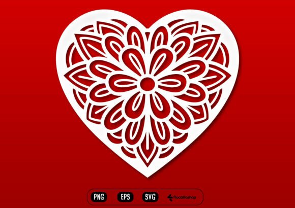 Geometric Floral Heart Ornament Graphics and Illustrations Review