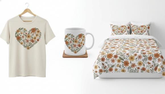 Groovy 70s Bold Floral Pattern Design Graphics and Illustrations Review