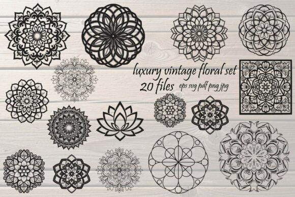 Luxury Vintage Floral Mandala Bundle: Graphics and Illustrations for Branding