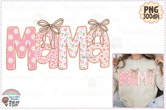 Mama Spring Boho Floral Girly Coquette Graphics and Illustrations Review