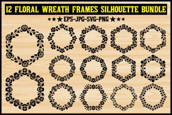Review: 12 Elegant Floral Wreath Frame Set Art Graphics and Illustrations