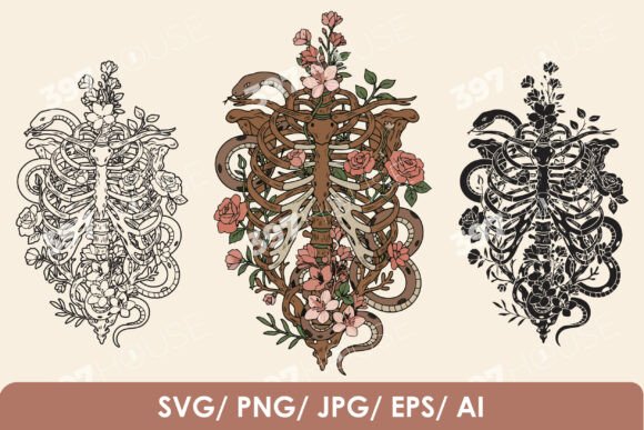 Rib Cage, Snake, and Floral Graphics and Illustrations Review
