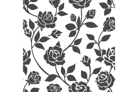 Rose Seamless Pattern. Elegant Floral Bl Graphics and Illustrations Review