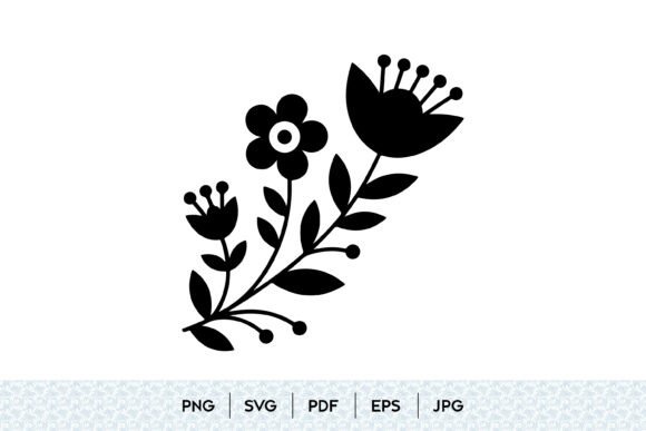 Scandinavian Floral Folk Art Design Graphics and Illustrations Review