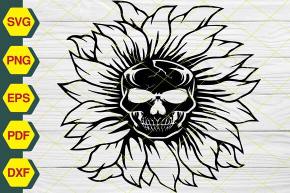 Skull Sunflower, Floral Skull SVG -EP250: Graphics and Illustrations Review