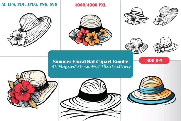 Summer Floral Hat Clipart Bundle Review