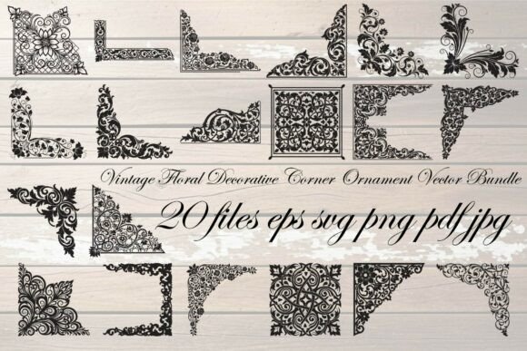Vintage Floral Decorative Corner Graphics and Illustrations Review