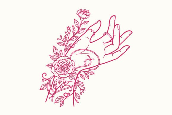 Women’s Day SVG Floral Hand Feminine Graphics and Illustrations